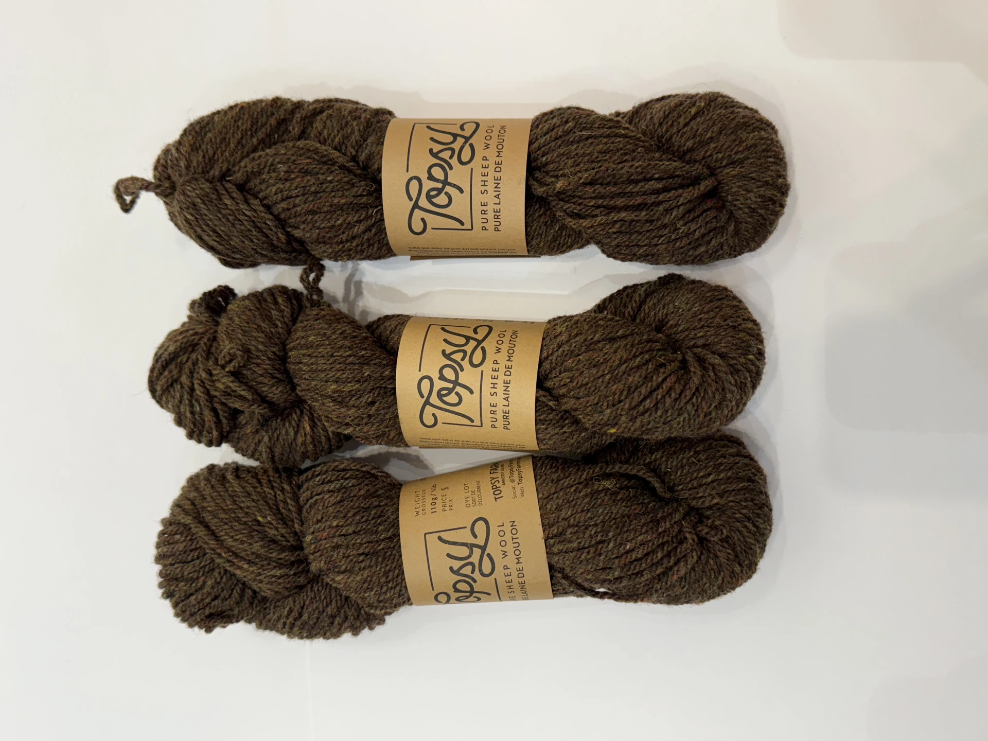 Aran Weight Yarn 130M/110G 草木棕