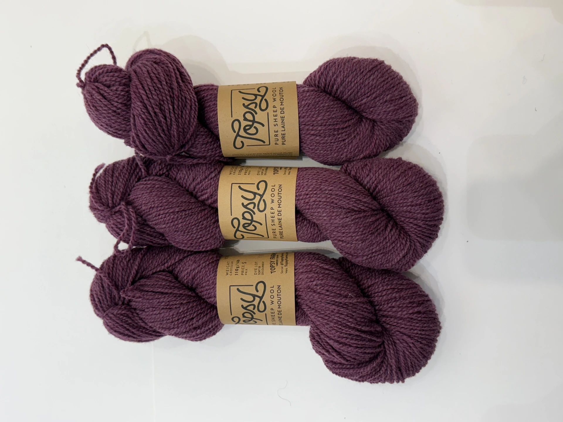 Worsted Weight Yarn 200M/110G 葡萄紫 